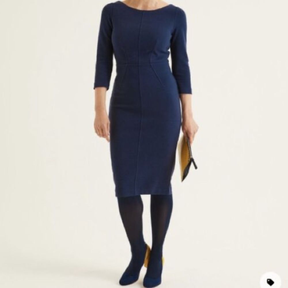 Boden Aurelia Ottoman 3/4 Sleeve Midi Dress